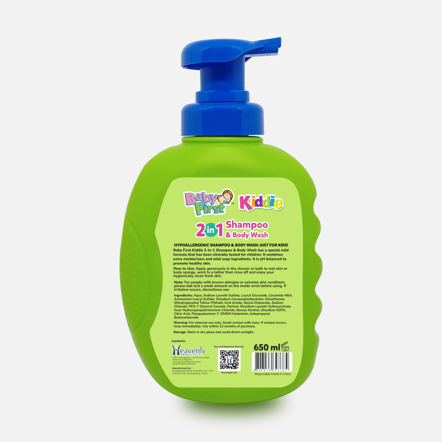 Baby First Kiddie Arctic 2in1 Shampoo and Body Wash 650ml Watermelon Frost Scent