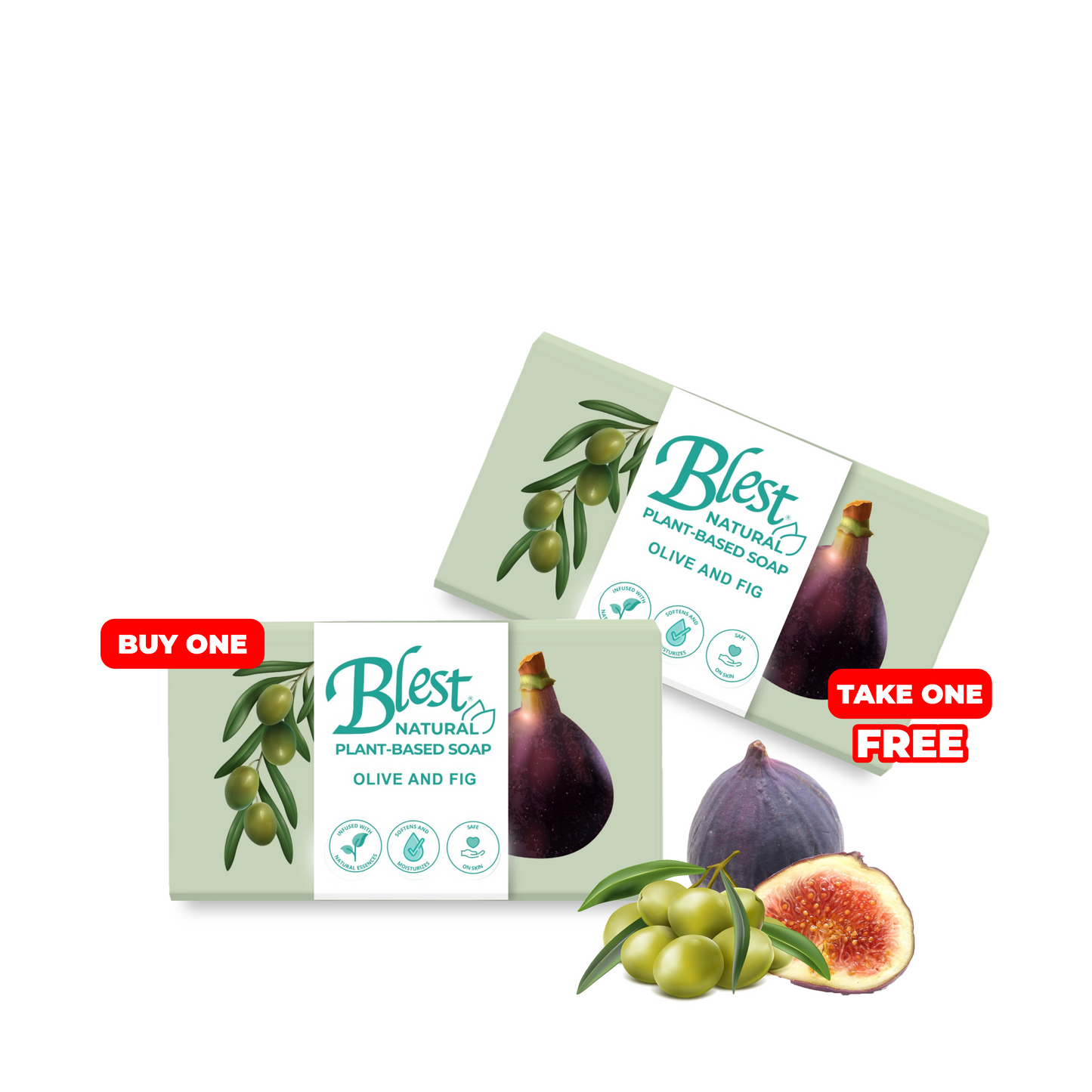 [Buy1 Take1] Blest Natural Plant-based Soaps Olive & Fig 100g