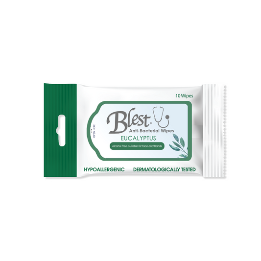 Blest Anti-Bacterial Wipes 10 Sheets Eucalyptus Scent