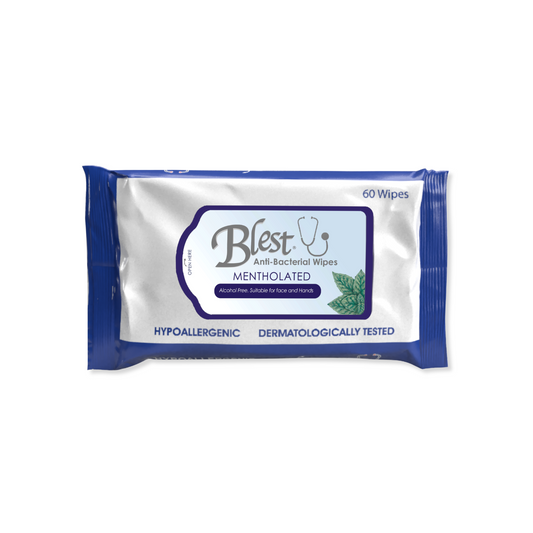 Blest Anti-Bacterial Wipes 60 Sheets 5+1 Packs (360 Sheets) Mentholated Scent