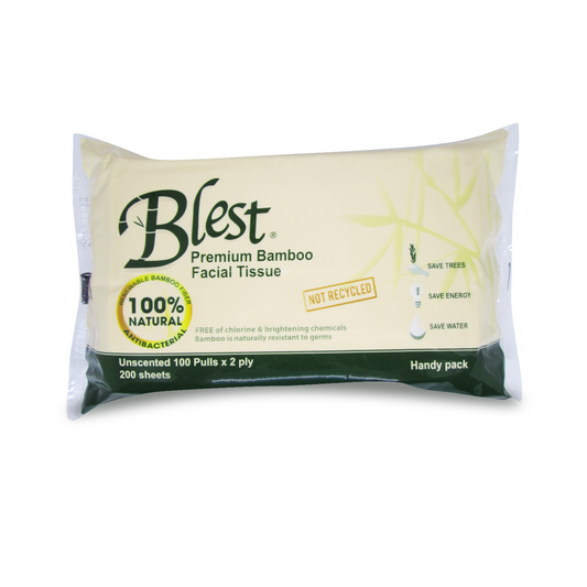 Blest Premium Bamboo Facial Tissue Handy Pack 2 Ply 100 Pulls