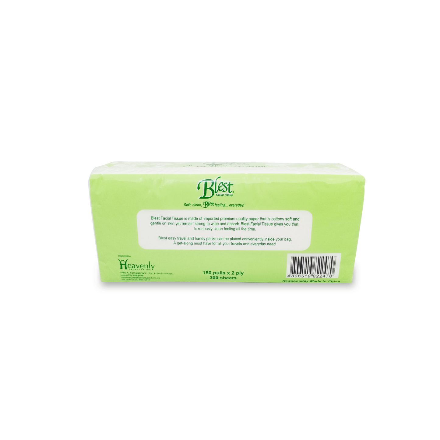 Blest Facial Tissue Travel Pack 2 Ply 150 Pulls Jumbo