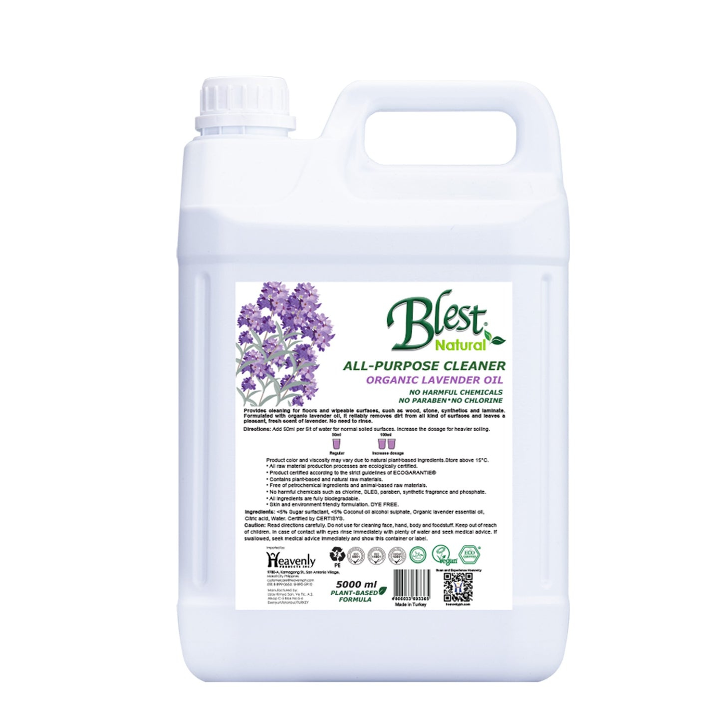 Blest Natural All Purpose Cleaner - Organic Lavender Oil 5L