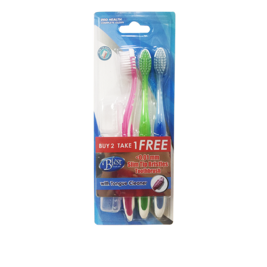 Blest Pro Health Complete Clean 0.01mm Slim Tip Bristles Toothbrush 2+1