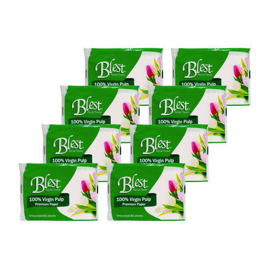 Blest Facial Tissue Pop-up 2 Ply 40 Pulls x 8 Packs (320 Pulls)