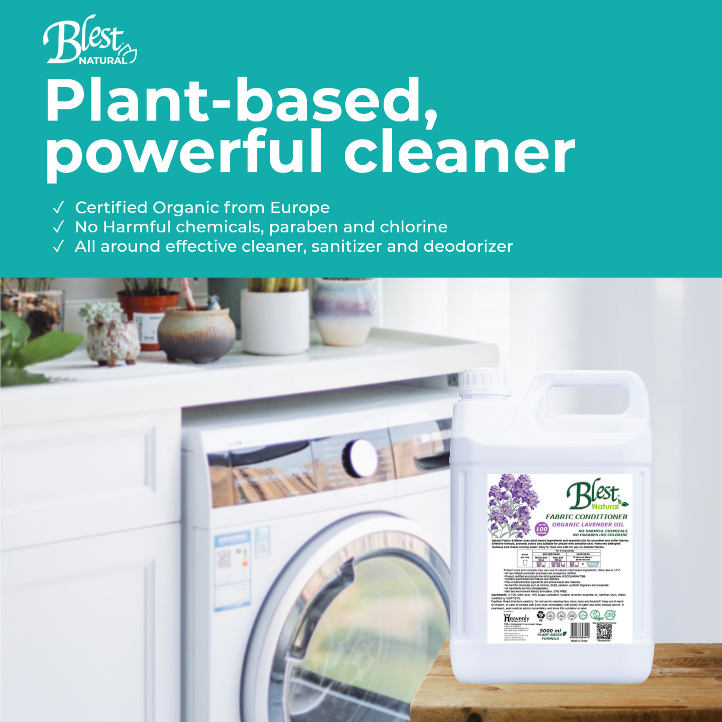 Blest Natural Fabric Conditioner - Organic Lavender Oil 5L