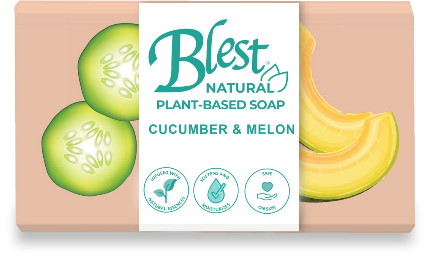 [Buy1 Take1] Blest Natural Plant-based Soaps Cucumber & Melon 100g