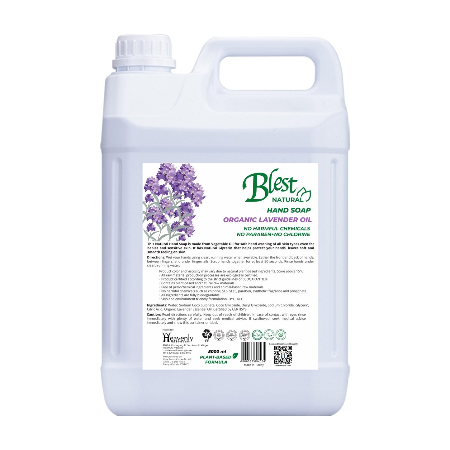 Blest Natural Hand Soap - Organic Lavender Oil 5L