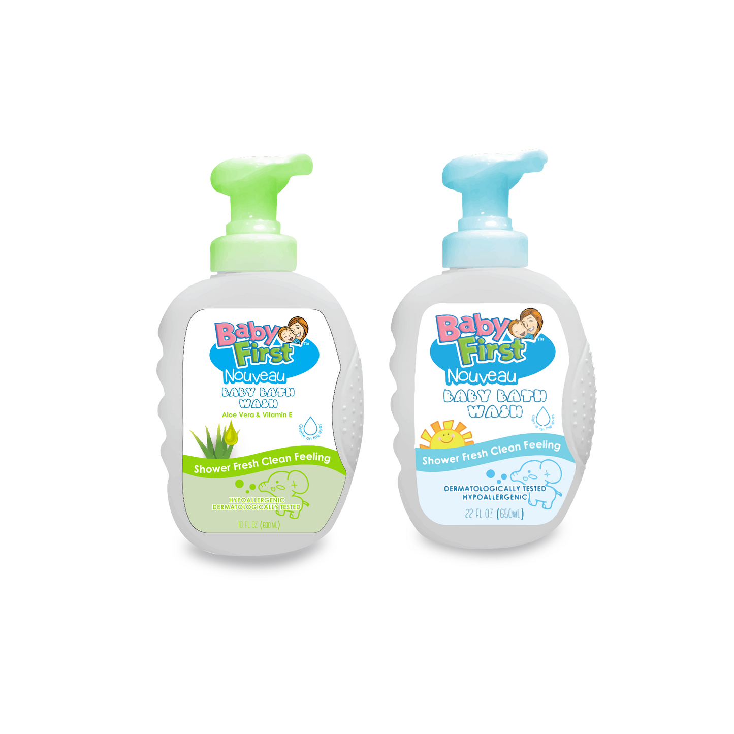 Baby First Nouveau Baby Bath Wash 650ml Milk Scent + Aloe Vera & Vitamin E Scent