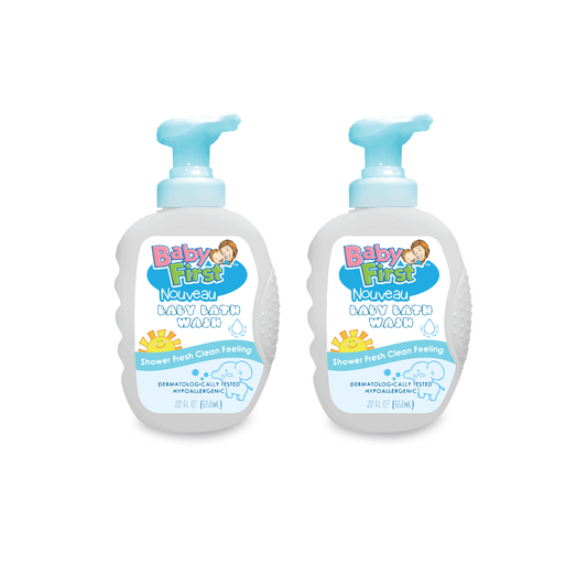 Baby First Nouveau Baby Bath Wash 650ml Milk Scent 2 Bottles