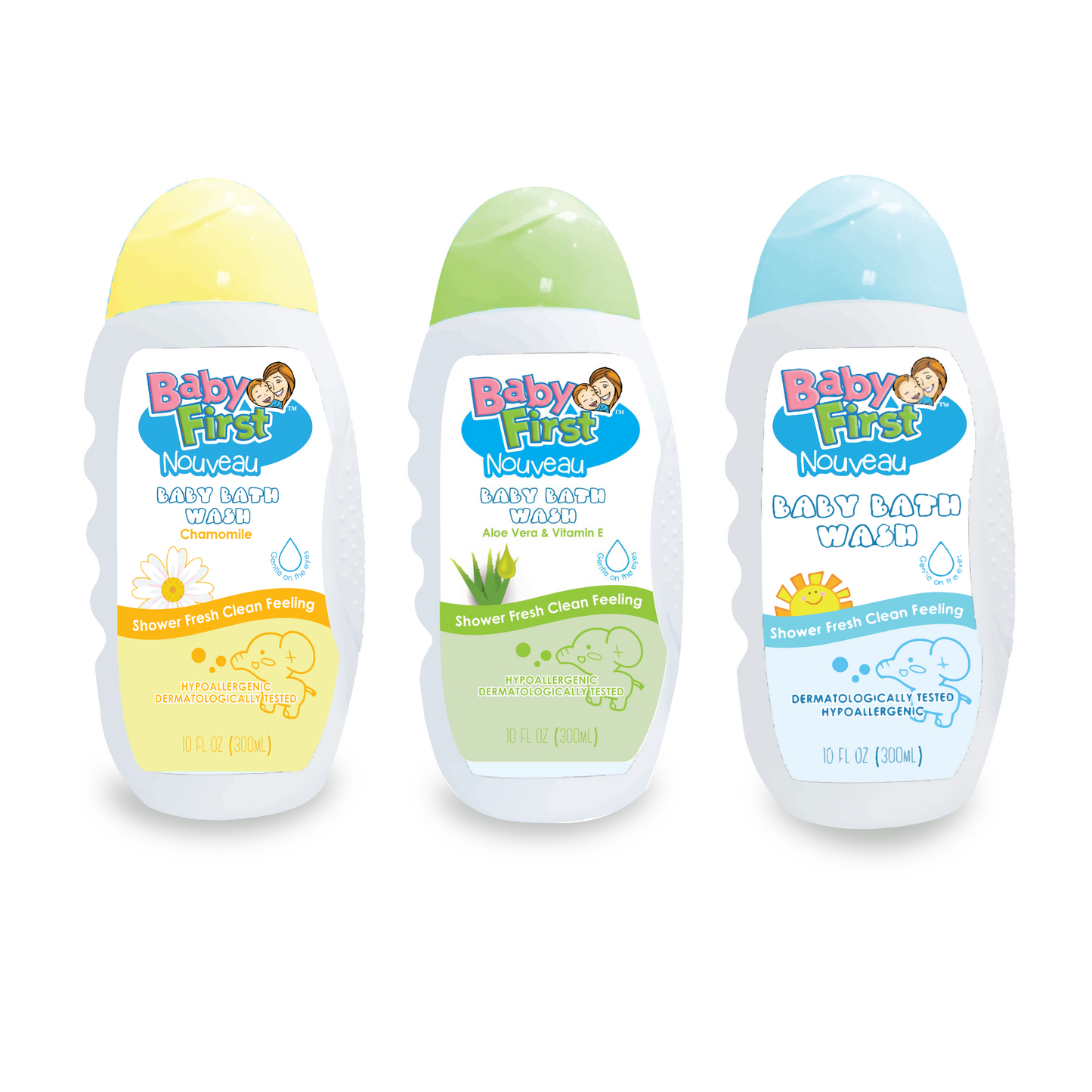 Baby First Nouveau Baby Bath Wash 300ml All Scent 3 Bottles