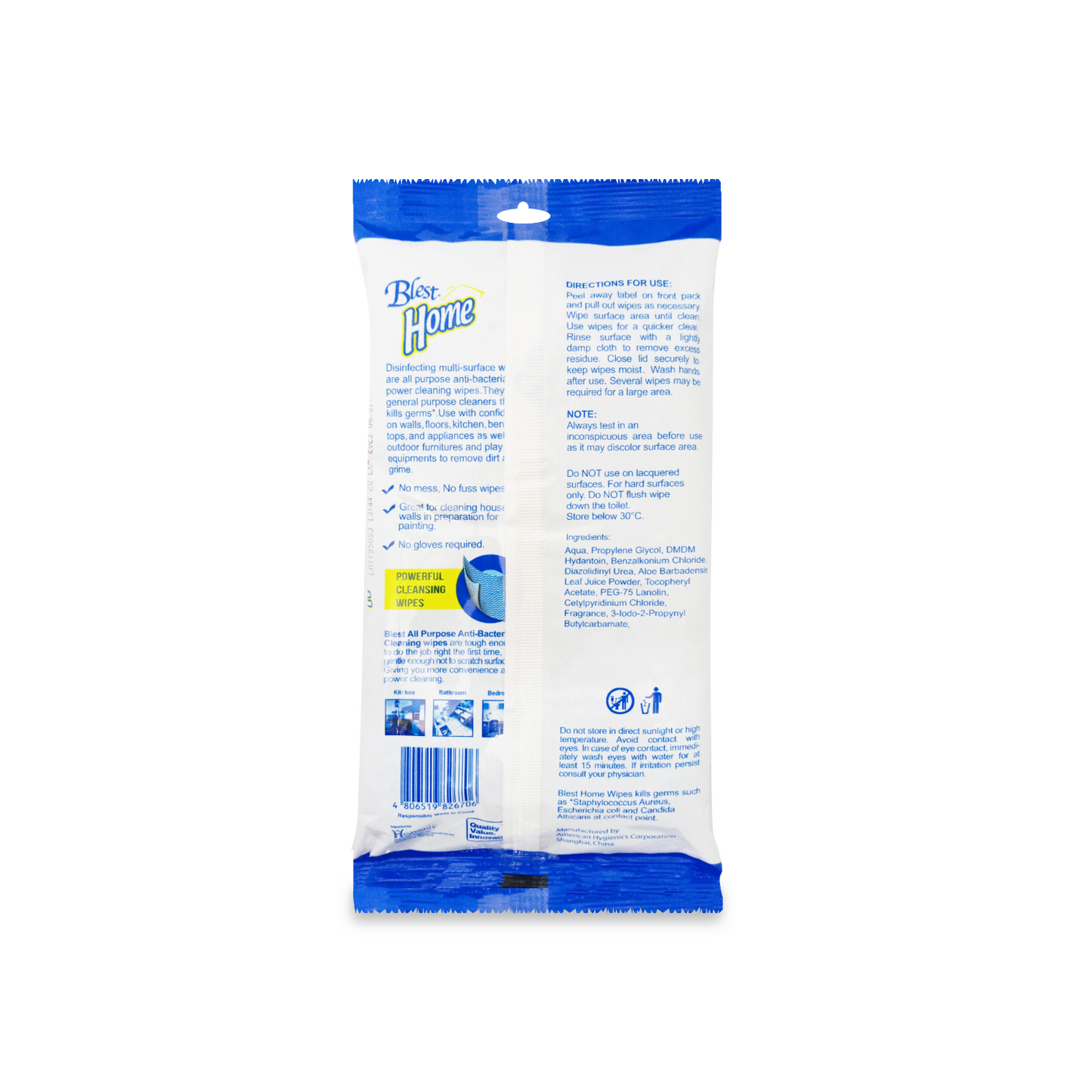 Blest Home All Purpose Disinfecting Wipes 40 Sheets by 2 Packs