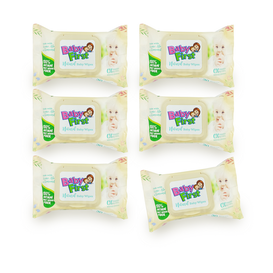 Baby First Natural Baby Wipes 30 Sheets 5+1 Pack (180 Sheets)